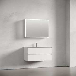 Зеркальный шкаф с подсветкой Sancos Evoke SC80100 100 см серый